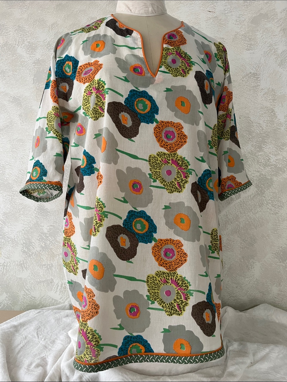 Indian light cotton tunic for beach cover up or with leggings